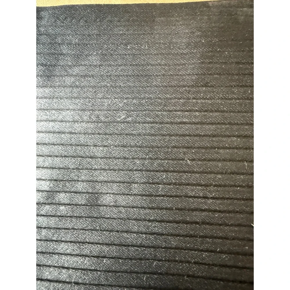 Lederer de Paris Vintage Black Pleated Silk Envelope Clutch Brown Leather Trim
